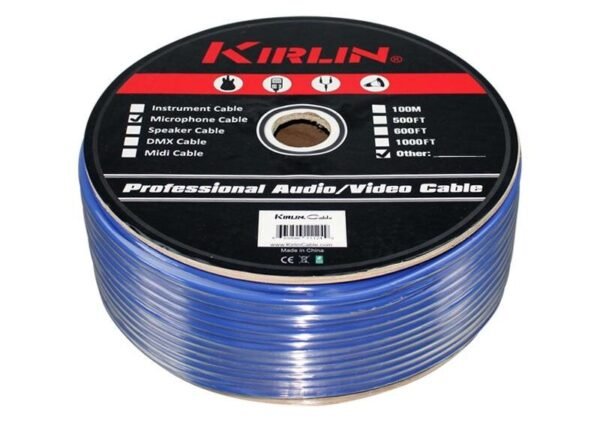 Rollo de Cable Para Micrófono Estéreo 20AWG Azul Kirlin