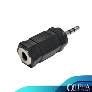 Adaptador plug 2.5mm stereo a jack 3.5mm stereo de plástico