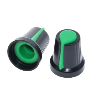 Botón para potenciómetro color verde de plástico