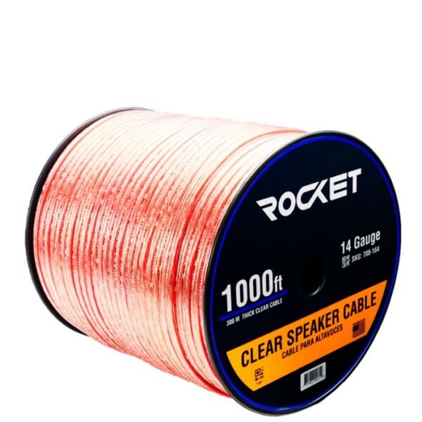 Rollo de Cable Para Bocina 14AWG Transparente Rocket