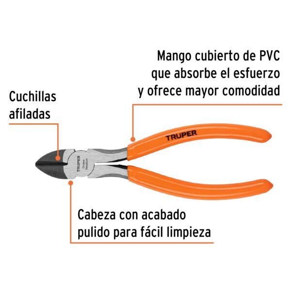 Pinza Corta Alambre 6" Mango de PVC, Truper - Imagen 2