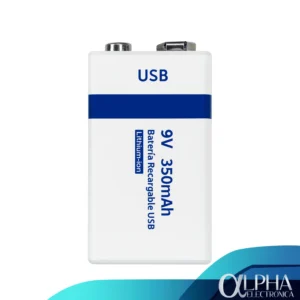 Batería recargable de 9V de 350mAh con puerto USB tipo C