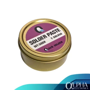 Pasta para soldar blanca 50gr marca quicksolder carcasa metálica