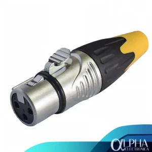 Conector xlr hembra carcasa gris y cola amarilla marca prosound