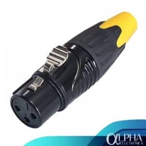 Conector xlr hembra carcasa negra y cola amarilla marca prosound