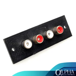 Placa Con 4 Jack RCA 25x75mm