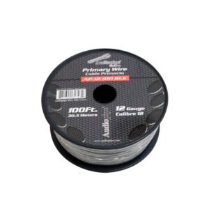 Rollo de Cable Primario Automotriz Negro 12 AWG, Audiopipe 30.5M