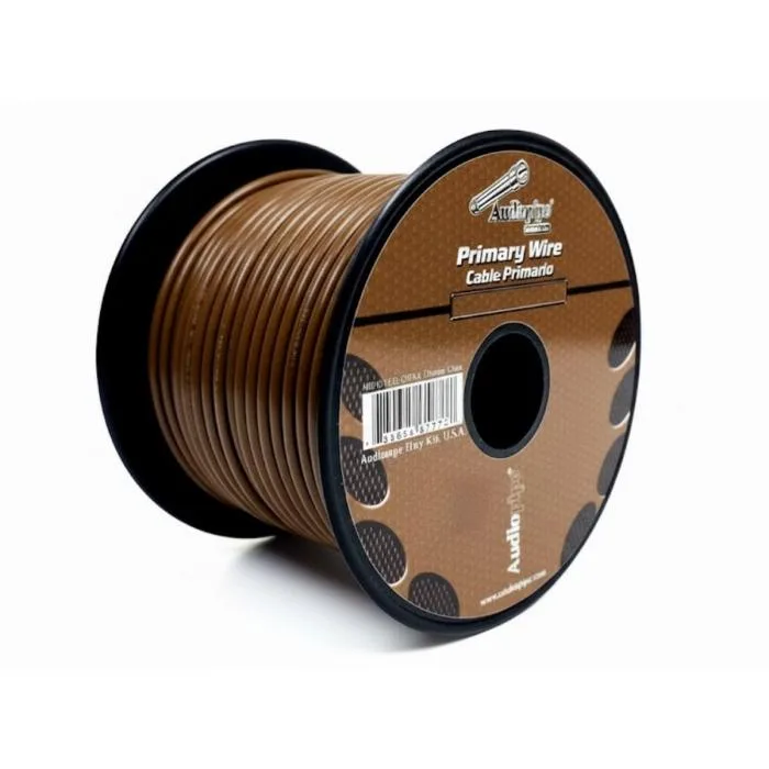 Rollo de Cable Primario Automotriz Café 16 AWG, Audiopipe 30.5M