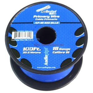 Rollo de Cable Primario Automotriz Azul 18 AWG, Audiopipe 30.5M