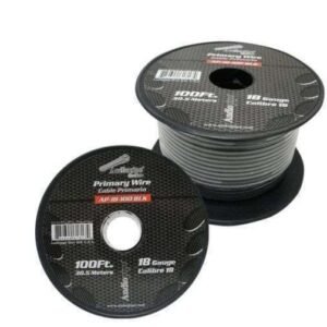 Rollo de Cable Primario Automotriz Negro 18 AWG, Audiopipe 30.5M