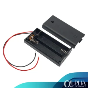 Portabatería de dos pilas AA con tapa y Switch